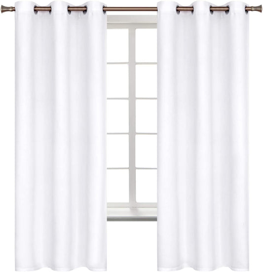 Blackout Curtains 2 Panel Set (42" x 63", Pure white)