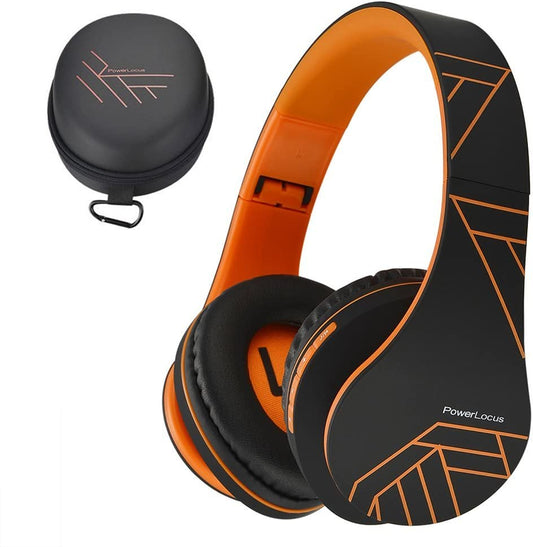 Bluetooth Over-Ear Headphones, Black+Orange
