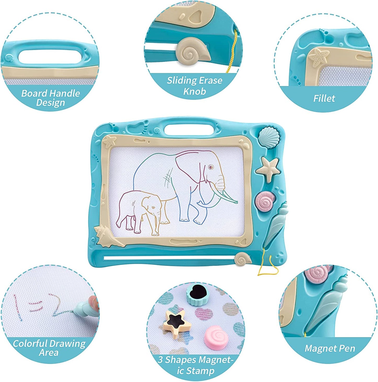 17 inch magnetic drawing board (Color: Sky Blue)