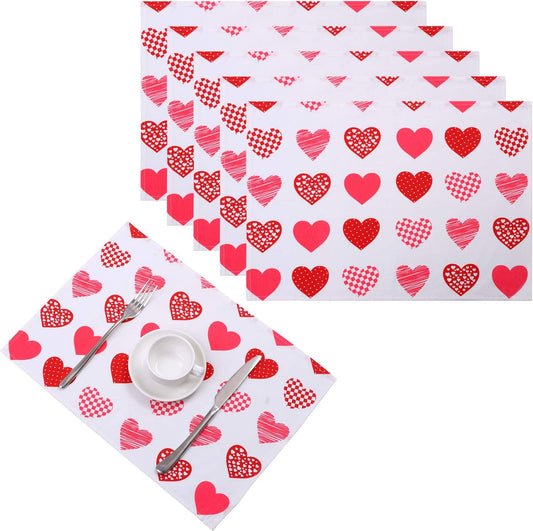 6 Pack Valentines Placemats Place Mats 12 x 18 Inches